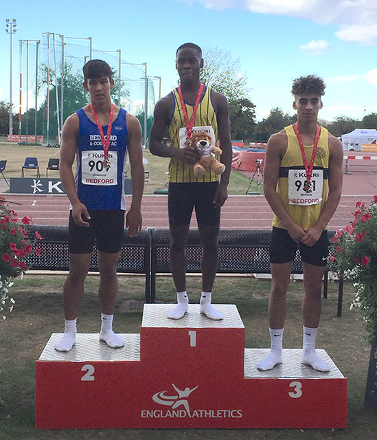 Stephen Simmons on the podium