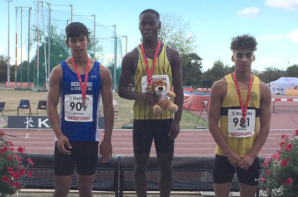 Stephen Simmons on the podium