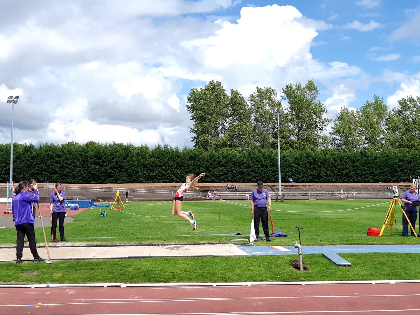 Thalia competing in the long jump